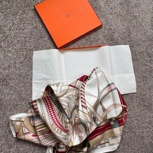 Hermès Silk Scarf with Geometric Design 90